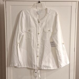 Linen Jacket,  Liz claiborne, XL, White